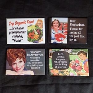 Set of 4 Ephemera Magnets - New